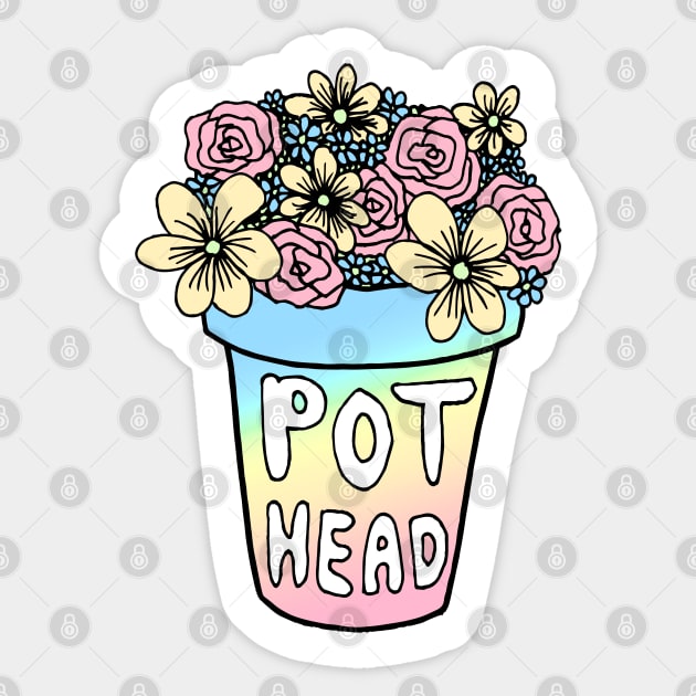 Pot Head Plant Pot Sticker by julieerindesigns